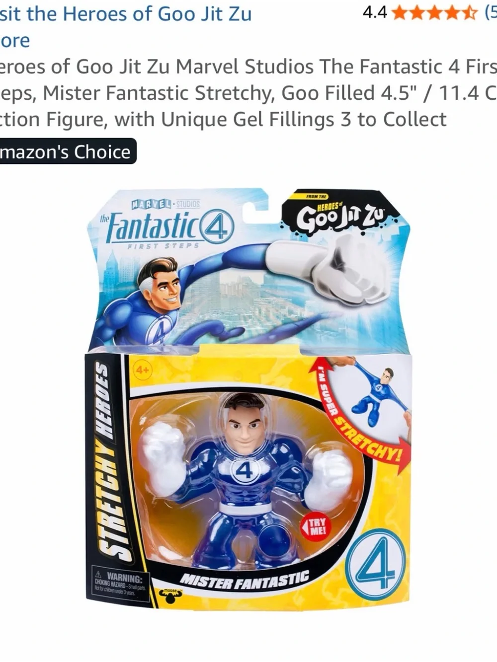 2/pack  Goo Jit Zu DC Stretchy Hero Pack + The Fantastic 4 First Steps